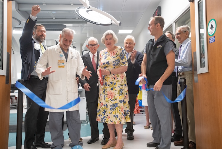 cutting the ribbon of the new cath lab at CHoR