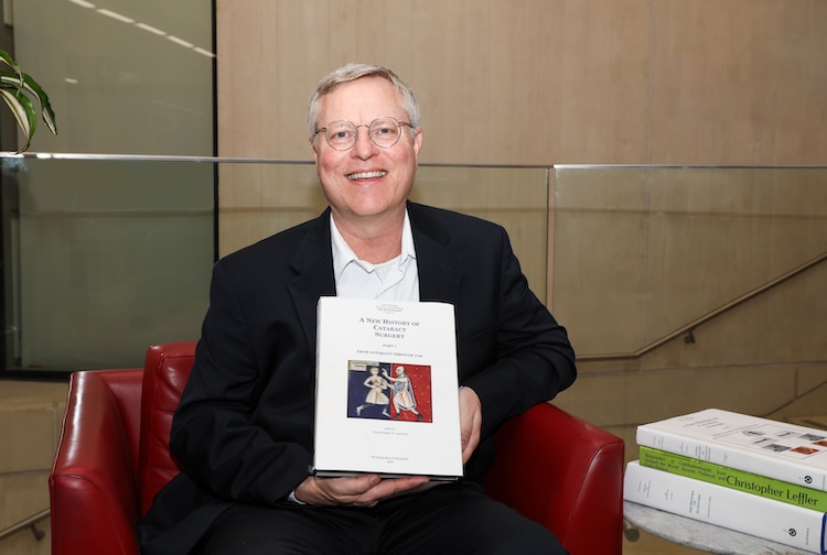 Man holding book up