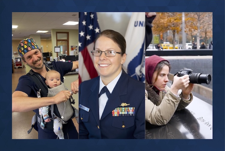 A collage photo of Brad, Julie, and Jayme