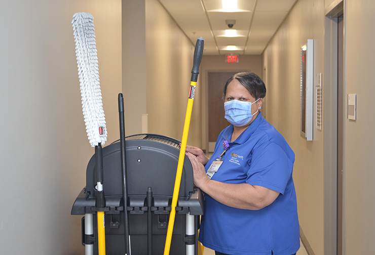 Hazel Blackwell is an EVS Tech in the C.A.R.E. Building who works the second shift. A resident of Lunenburg county, she's worked at VCU Health CMH for 11 years.