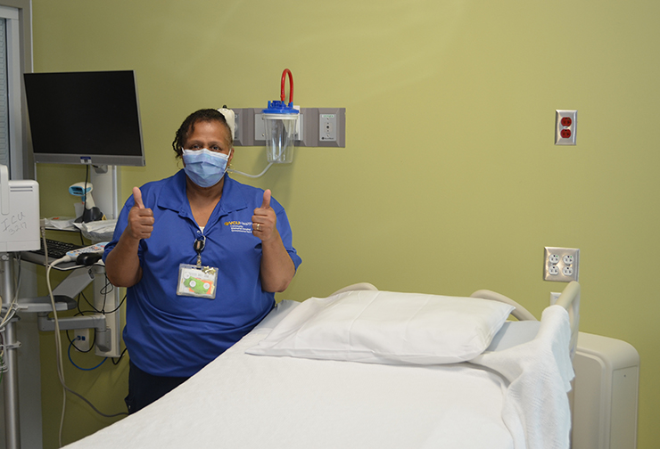 Linda Wilkins is an EVS Tech on dayshift. She lives in Meredithville and has worked at VCU Health CMH for 16 years